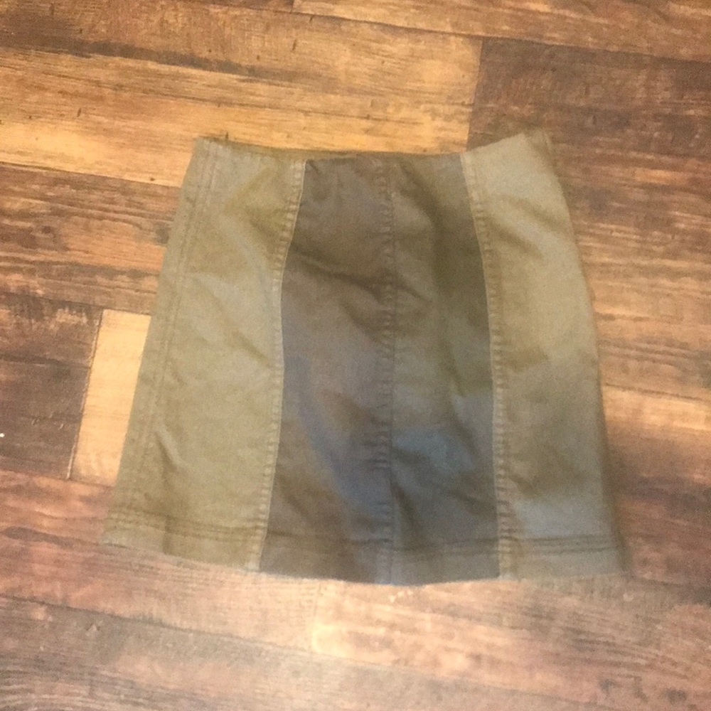 Olive denim free people skirt